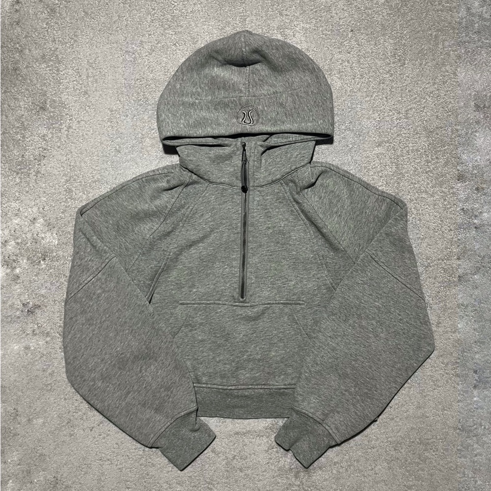 Lululemon Scuba Oversized Half Zip Hoodie Light Grey Women's XS/S Cropped
